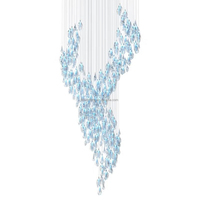 Grand Hôtel Moderne Designer de Luxe OEM & ODM Lustre en Verre de Murano Soufflé Pendentif en Cristal Led pour Éclairage