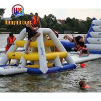Piscine gonflable pour sports nautiques, échelle pyramidale gonflable, mur d'escalade, toboggan aquatique