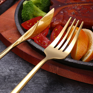 Ensemble de couverts occidentaux en acier inoxydable 4 pièces, couteaux à steak, fourchettes, cuillères, vaisselle épaisse pour hôtel, usage domestique quotidien - Product Image 3