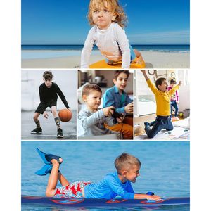 เสื้อยืดแขนยาวสำหรับเด็ก UPF 50+ แห้งเร็ว ระบายอากาศได้ดี เหมาะสำหรับเล่นกีฬา แบบยูนิเซ็กซ์ แขนยาว ผลิตจากโพลีเอสเตอร์ - Product Image 2