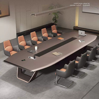 Table de Conférence Professionnelle Contemporaine avec Gestion des Câbles pour Grand Espace de Travail – Qualité Supérieure pour Bureau d'Entreprise