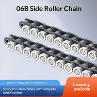 Chaîne de convoyeur industrielle en acier avec rouleau de guidage latéral à 3 points 06B/08A/10A pour soudage par ondes en ligne enfichable