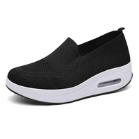 Chaussures décontractées pour femmes, couleur unie, tendance, à bout peu profond, en maille respirante, baskets confortables pour l'extérieur