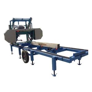 Portable Petrol Diesel Engine Mobile Horizontal Sawmill Band Saw Machine for Woodworking Machinery
