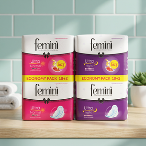 Sanitary Pads <b>FEMINI</b> Ultra Night 20 Pcs High Absorbency Medical Grade Hygiene Pack 3 Year Shelf Life - Product Image 3