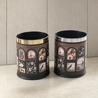 Poubelle cylindrique de style vintage 10L, résistante à l'eau, anti-odeurs, pour la maison, le salon, la chambre à coucher, décoration intérieure