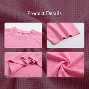 Camiseta de hombre de verano básica vintage lavada de corte holgado con textura gofrada y mangas raglán, con logo estampado oversize, estilo streetwear - Product Image 5