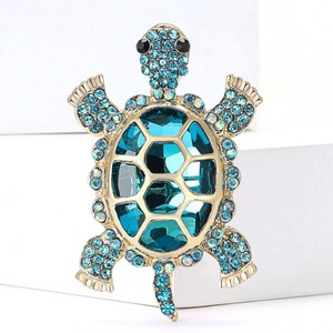 Broche de Aleación con Cristales de Imitación en Forma de Tortuga para Mujer, Accesorio para Abrigo, Fiesta o Boda - Product Image 4