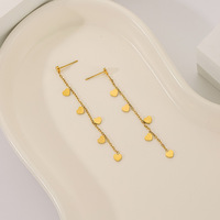 316L roestvrij staal 18K gouden multi-hart kwast oorhangers lange ketting delicate hangende oorhangers voor vrouwen Valentijnsdag sieraden