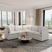 ATUNUS Weiches Sofa Apartment-Hotel Couch-Möbelset Modernes Italienisches Minimalistisches Chaiselongue L-förmiges Modulares Ecksofa-Set