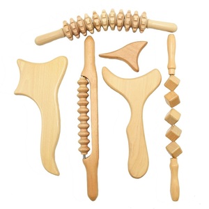 Gran oferta, juego de herramientas de masaje de raspado para terapia de madera de dragado, rodillo masajeador de madera para drenaje linfático - Product Image 1