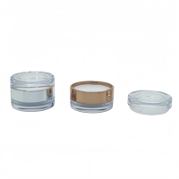 Pot vide transparent Yuecai pour masque à lèvres, double paroi en AS avec bande métallique, conteneur cosmétique pour masque facial et boue à lèvres, vente en gros