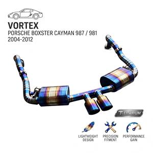 Sistema de Escape Catback Vortex Burned Blue Titanium para Porsche Boxster Cayman 987 981 2004-2012, Kits de Mejora de Rendimiento con Válvulas - Product Image 1