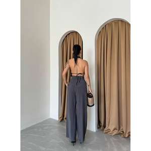 กางเกงคาร์โก้ลายพรางสีแอนทราไซต์ทรงหลวมพร้อมจีบและกระเป๋าแบบมีฝาปิด ระบายอากาศได้ดี สไตล์แฟชั่น - Product Image 1