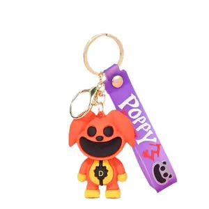 Hot sales Cartoon Anime Playtime Smiling Critters Keychain Rabbit Elephant Doll Keyring Car Accessories Rubber Keychains