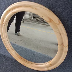공장 직접 판매 라운드 벽 거울 나무 현대 디자인 원형 교수형 거울