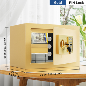 Coffre-fort électronique à code pour la maison, le bureau, mini armoire de sécurité en acier de 25 cm de hauteur, boîte de dépôt sécurisée - Product Image 1