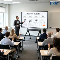 Écran tactile anti-explosion HRAY 55 pouces, temps de réponse de 8 ms, WPS intégré pour les formations d'équipe, prise en charge OEM ODM