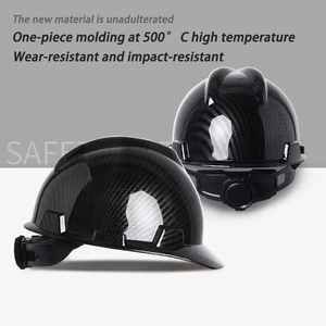 V字型/ヘルメット型炭素繊維テクスチャ建設現場ABSアンチクラッシュ安全ヘルメット - Product Image 5