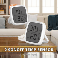 2 Paket SONOFF SNZB-02D Zigbee LCD Sensor Suhu dan Kelembapan Pintar Pemantauan Jarak Jauh Otomatisasi Rumah Alexa/Google Home Baterai