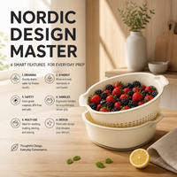 Cesta para lavar productos intuitiva, material sin BPA, construcción duradera, accesorio de cocina