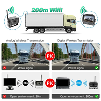Caméra sans fil IR 2 pièces avec radar d'angle mort AHD 7 pouces, vision nocturne, alarme BSD, enregistreur DVR, écran partagé pour camion