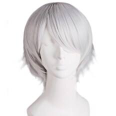 Taglio corto argento strega parrucca (11736049) ad alta temperatura in fibra di pizzo anteriore senza colla confortevole fascia stile con l'alta qualità - Product Image 1