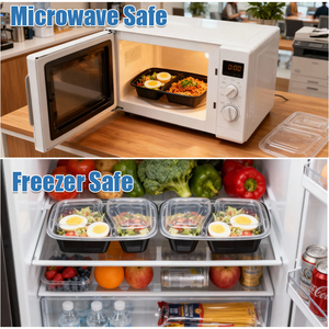 Contenitori per Pasti da Asporto da 30oz in Plastica per Alimenti, Vassoio Monouso con Scomparti per Bento Box, Scatola Pranzo Riscaldabile - Product Image 4