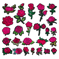 Patch brodé en tissu pour broderie informatique Rose Flower Boutique, pour accessoires vestimentaires spéciaux transfrontaliers, vente en gros