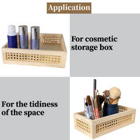 Caja de Almacenamiento de Madera Natural de Alta Calidad, Organizador de Archivos Rectangular para Escritorio, Técnica de Laca para Decoración del Hogar