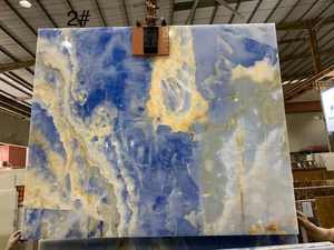 天然ブルーオニキスゴールデンイエロー静脈大理石スラブ工場直販中国工場価格 - Product Image 6