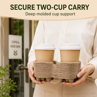 Plateau porte-gobelet en papier personnalisé Porte-gobelet en papier pour café Plateau porte-boisson biodégradable en fibre de pâte à papier 2 4 tasses