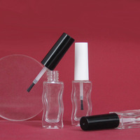 Vente en gros de flacons transparents en verre pour vernis à ongles et gloss à lèvres, forme ondulée, 10 ml, bouchon à vis, emballage cosmétique