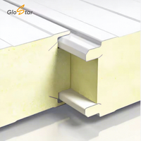 Panneau mural extérieur sandwich en polyuréthane GLOSTAR CE pour entrepôt frigorifique, panneaux de toiture et de mur PIR, isolation en roche