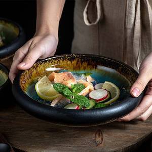 Plato de cerámica circular de gran capacidad con cuenco de esmalte dividido de hielo único <span class=keywords><strong>para</strong></span> restaurantes - Product Image 5