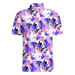 Wholesale Polo T Shirts Custom Sublimation Prints Short Sleeve Golf Shirts Polyester Spandex Polo Shirts For Men