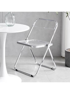 Silla plegable de acrílico transparente Bodas Fiestas Hoteles Comedor Eventos-Decorativo Acero inoxidable Hierro Resina Plástico - Product Image 2