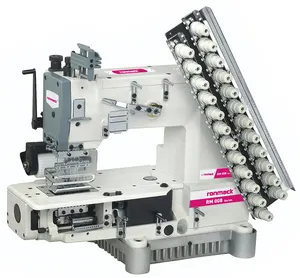 RONMACK-Máquina de coser industrial de cadena de aguja múltiple, máquina de costura circular de cadena doble de cilindro de 8 agujas