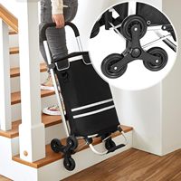 Chariot de courses pliable LEMO ST010 en tissu Oxford 600D, sac étanche, 6 roues, poignée réglable en hauteur, sangle de transport pour escaliers
