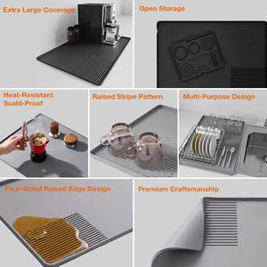 Tapis de comptoir 2-en-1 pour machine à expresso et cafetière, station de tamping détachable, résistant à la chaleur, facile à nettoyer, en silicone - Product Image 2
