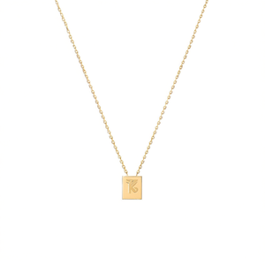 Z. Collana con Ciondolo Lettera K 12x14cm in Acciaio Inossidabile Placcato Oro, Charm Minimalista, Gioielleria Raffinata - Product Image 2