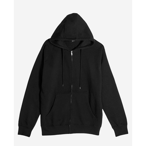 Sweat-shirt à fermeture éclair caché à capuche en coton épais personnalisé Sweatshirts brodés à manches longues de couleur unie - Product Image 6