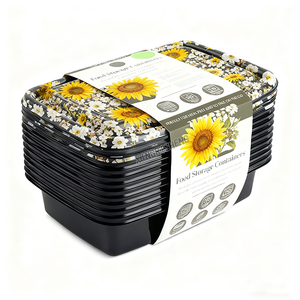 6-Pack Herbruikbare Voedselopslagcontainers Set 6 Pk Bpa-Vrije Plastic Bakjes Met Deksels Lekvrije Lunchboxen Voor Maaltijdvoorbereiding - Product Image 3