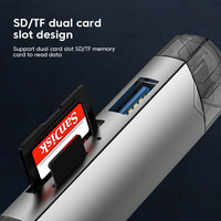 Lecteur de carte OTG Type C 6 en 1 Micro TF Type c vers adaptateur Usb Otg Carte USB 3.0 TF Lecteur de carte multifonctionnel