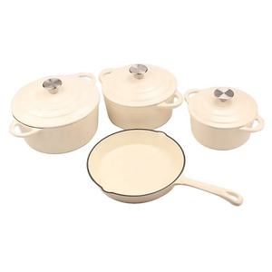 Batterie de cuisine 4 pièces <span class=keywords><strong>en</strong></span> émail coloré <span class=keywords><strong>en</strong></span> <span class=keywords><strong>fonte</strong></span> antiadhésive Casseroles et poêle à frire plate - Product Image 3