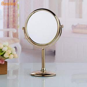 Beelee M5108G Gold-Plated Round Shaped Double Sided Table <strong>Mirror</strong> <strong>Free</strong> <strong>Standing</strong> Desktop Fancy Makeup <strong>Mirror</strong> - Product Image 6