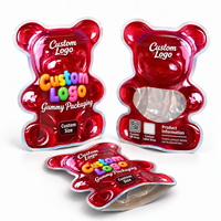 Sachet personnalisé en Mylar comestible, étanche, découpé sur mesure, en feuille d'aluminium, refermable avec fermeture éclair, pour bonbons et oursons gélifiés, avec fenêtre