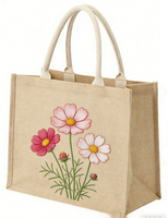 Sac fourre-tout en jute personnalisable grande capacité, motif dessin animé, écologique, avec poignées en corde – Offre spéciale