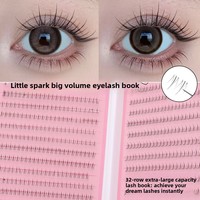 Bulu Mata Bawah Individu Bentuk Api Alami 32 Baris 384 Cluster Pita Transparan DIY Makeup Grosir Drop-shipping
