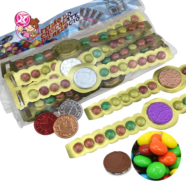 Heißer Uhr Geformt Wohnung Schokolade Produkte Schokolade Bohnen und Münzen Schokolade